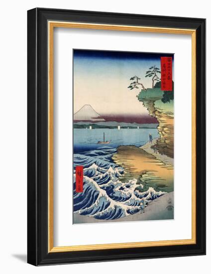 The Coast at Hota, from the series Thirty-six Views of Mount Fuji, 1858-Ando Hiroshige-Framed Giclee Print