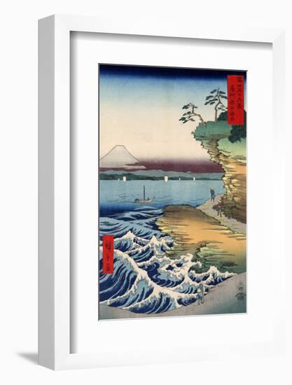 The Coast at Hota, from the series Thirty-six Views of Mount Fuji, 1858-Ando Hiroshige-Framed Giclee Print