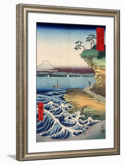 The Coast at Hota, from the series Thirty-six Views of Mount Fuji, 1858-Ando Hiroshige-Framed Giclee Print