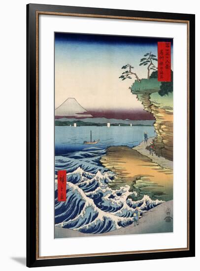 The Coast at Hota, from the series Thirty-six Views of Mount Fuji, 1858-Ando Hiroshige-Framed Giclee Print