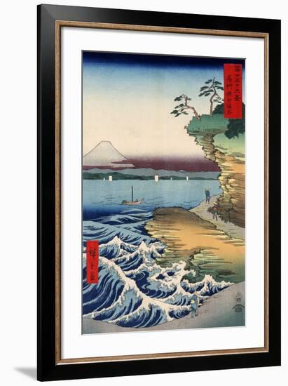 The Coast at Hota, from the series Thirty-six Views of Mount Fuji, 1858-Ando Hiroshige-Framed Giclee Print