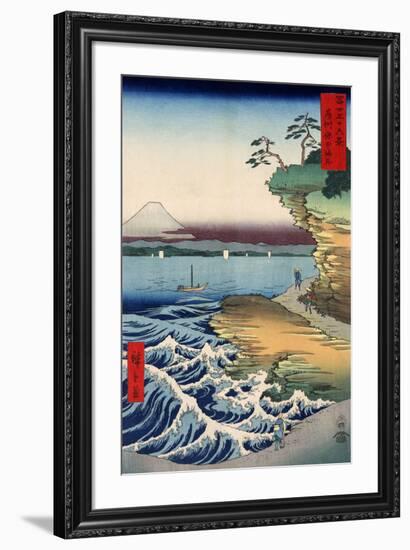 The Coast at Hota, from the series Thirty-six Views of Mount Fuji, 1858-Ando Hiroshige-Framed Giclee Print