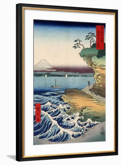 The Coast at Hota, from the series Thirty-six Views of Mount Fuji, 1858-Ando Hiroshige-Framed Giclee Print