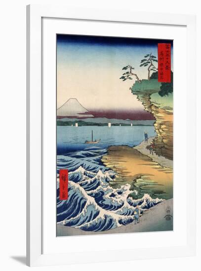 The Coast at Hota, from the series Thirty-six Views of Mount Fuji, 1858-Ando Hiroshige-Framed Giclee Print