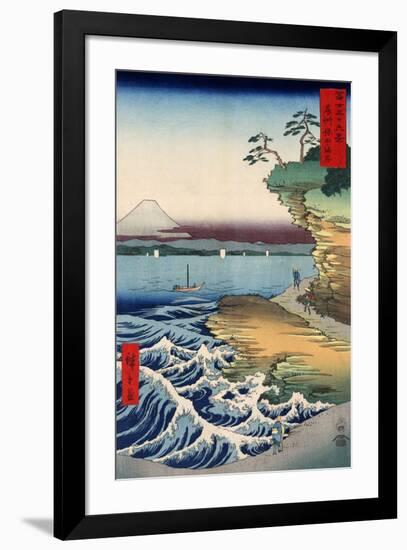 The Coast at Hota, from the series Thirty-six Views of Mount Fuji, 1858-Ando Hiroshige-Framed Giclee Print