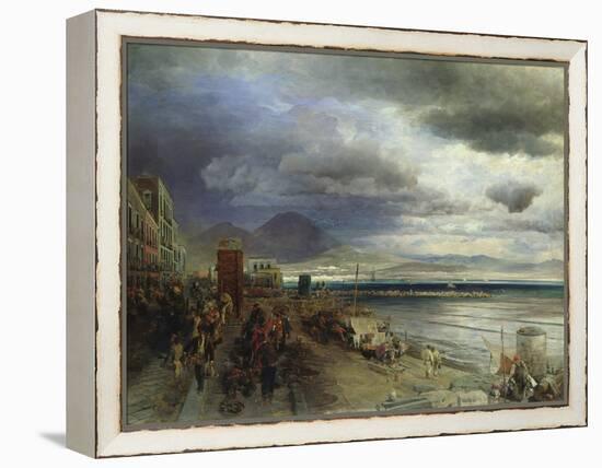 The Coast of Naples, 1877-Andreas Achenbach-Framed Premier Image Canvas