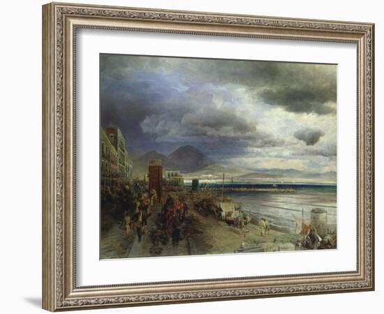 The Coast of Naples, 1877-Andreas Achenbach-Framed Giclee Print