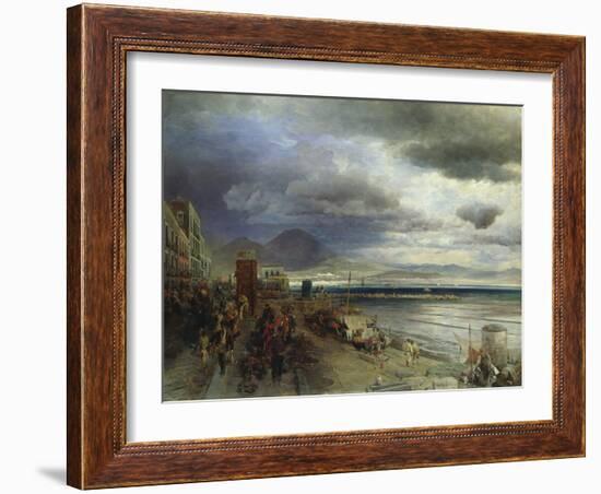 The Coast of Naples, 1877-Andreas Achenbach-Framed Giclee Print