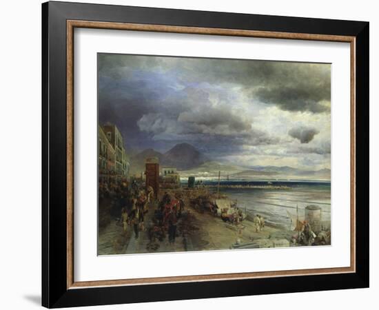 The Coast of Naples, 1877-Andreas Achenbach-Framed Giclee Print