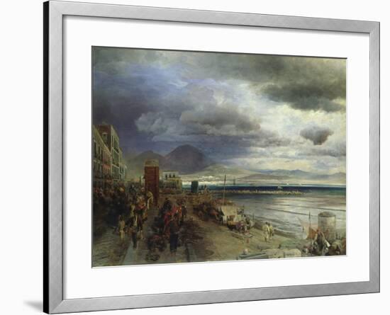 The Coast of Naples, 1877-Andreas Achenbach-Framed Giclee Print