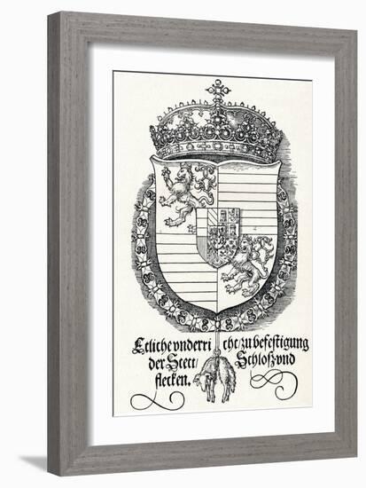 The Coat of Arms of Ferdinand I, King of Hungary and Bohemia, 1527-Albrecht Dürer-Framed Giclee Print