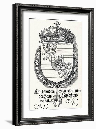 The Coat of Arms of Ferdinand I, King of Hungary and Bohemia, 1527-Albrecht Dürer-Framed Giclee Print