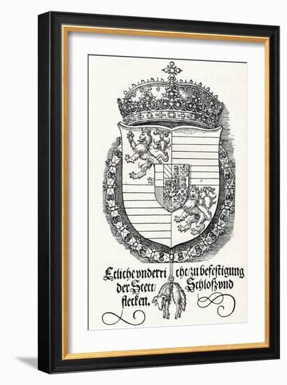 The Coat of Arms of Ferdinand I, King of Hungary and Bohemia, 1527-Albrecht Dürer-Framed Giclee Print