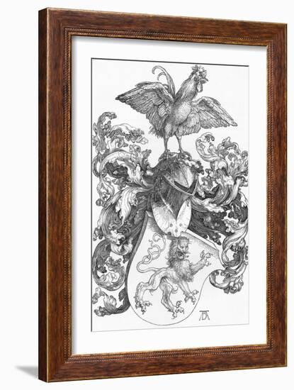 'The Coat of Arms with a Lion and a Cock', c1502-1503, (1906)-Albrecht Durer-Framed Giclee Print