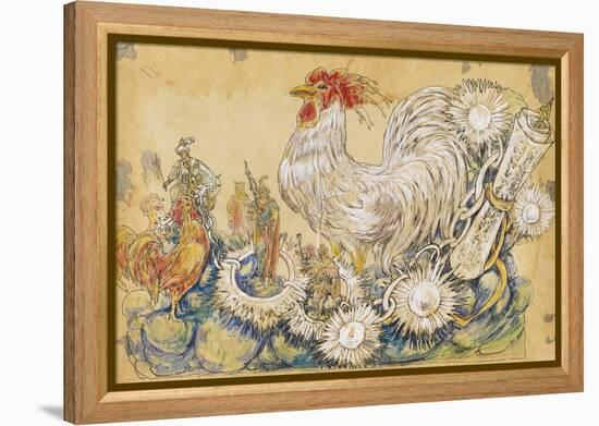 The Cock 1910 New Orleans Float Designs-Jennie Wilde-Framed Premier Image Canvas