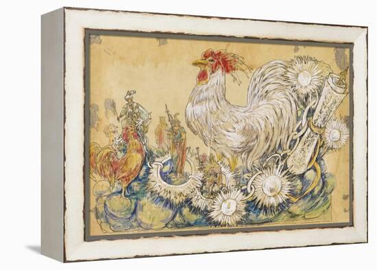 The Cock 1910 New Orleans Float Designs-Jennie Wilde-Framed Premier Image Canvas