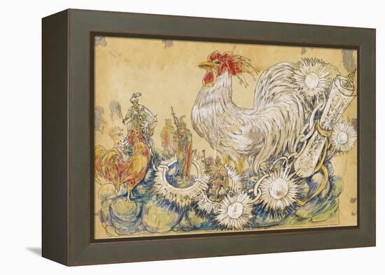 The Cock 1910 New Orleans Float Designs-Jennie Wilde-Framed Premier Image Canvas