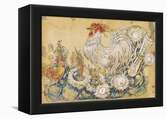 The Cock 1910 New Orleans Float Designs-Jennie Wilde-Framed Premier Image Canvas