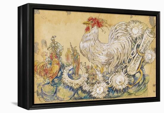 The Cock 1910 New Orleans Float Designs-Jennie Wilde-Framed Premier Image Canvas