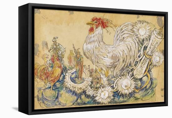 The Cock 1910 New Orleans Float Designs-Jennie Wilde-Framed Premier Image Canvas