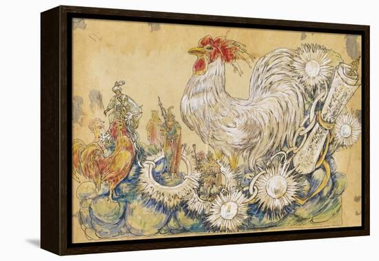 The Cock 1910 New Orleans Float Designs-Jennie Wilde-Framed Premier Image Canvas