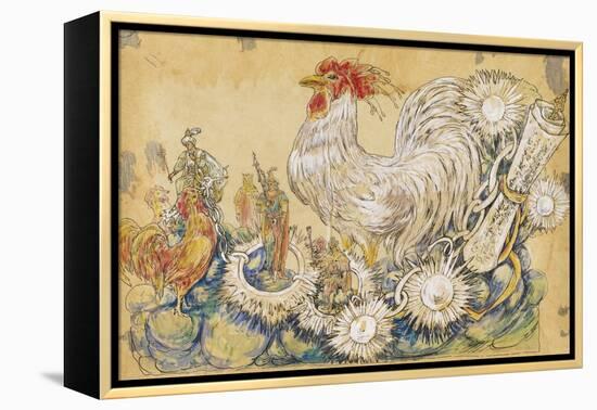 The Cock 1910 New Orleans Float Designs-Jennie Wilde-Framed Premier Image Canvas