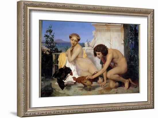 The Cock Fight, 1846 (Oil on Canvas)-Jean Leon Gerome-Framed Giclee Print