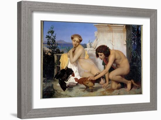 The Cock Fight, 1846 (Oil on Canvas)-Jean Leon Gerome-Framed Giclee Print