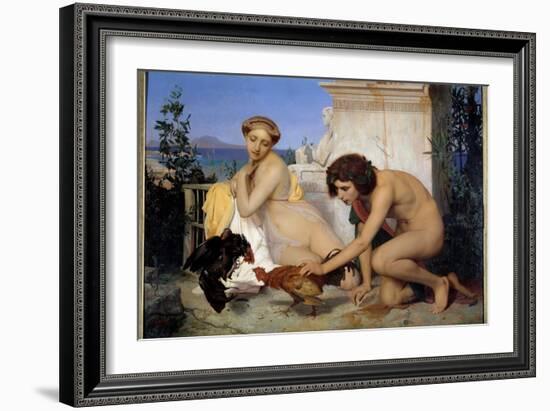 The Cock Fight, 1846 (Oil on Canvas)-Jean Leon Gerome-Framed Giclee Print