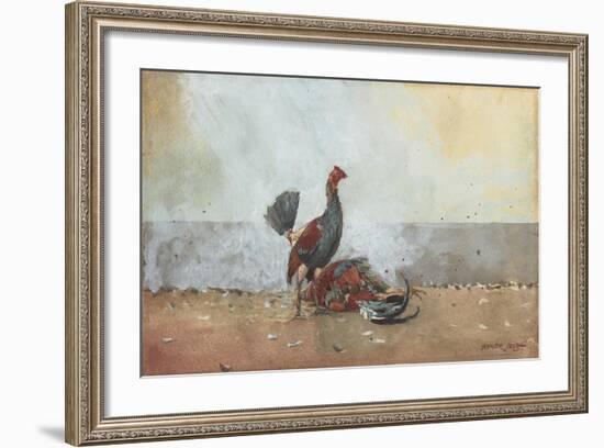 The Cock Fight, 1885-Winslow Homer-Framed Giclee Print