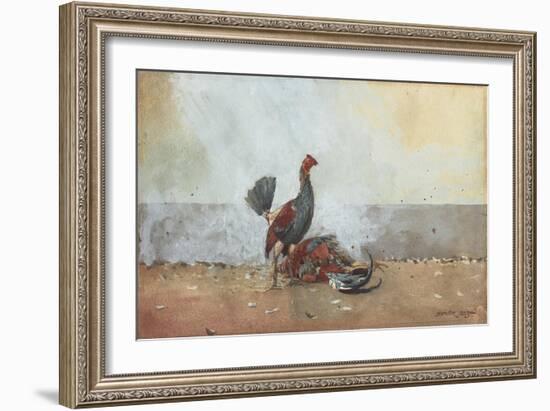 The Cock Fight, 1885-Winslow Homer-Framed Giclee Print
