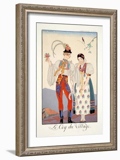 The Cock of the Walk, from 'Falbalas and Fanfreluches, Almanach des Modes Présentes, Passées et…-Georges Barbier-Framed Giclee Print