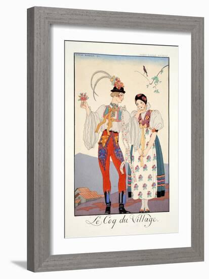 The Cock of the Walk, from 'Falbalas and Fanfreluches, Almanach des Modes Présentes, Passées et…-Georges Barbier-Framed Giclee Print