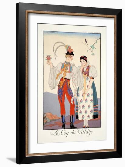 The Cock of the Walk, from 'Falbalas and Fanfreluches, Almanach des Modes Présentes, Passées et…-Georges Barbier-Framed Giclee Print