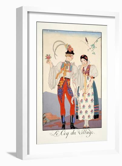 The Cock of the Walk, from 'Falbalas and Fanfreluches, Almanach des Modes Présentes, Passées et…-Georges Barbier-Framed Giclee Print