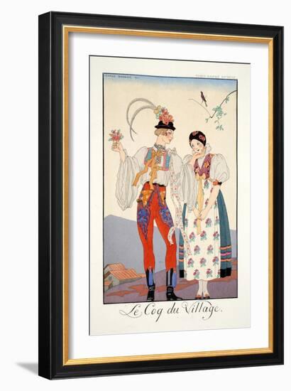 The Cock of the Walk, from 'Falbalas and Fanfreluches, Almanach des Modes Présentes, Passées et…-Georges Barbier-Framed Giclee Print