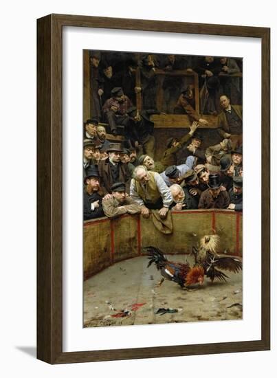 The Cockfight, 1889-Remy Cogghe-Framed Giclee Print