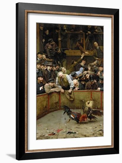 The Cockfight, 1889-Remy Cogghe-Framed Giclee Print