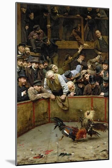 The Cockfight, 1889-Remy Cogghe-Mounted Giclee Print
