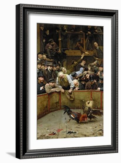The Cockfight, 1889-Remy Cogghe-Framed Giclee Print