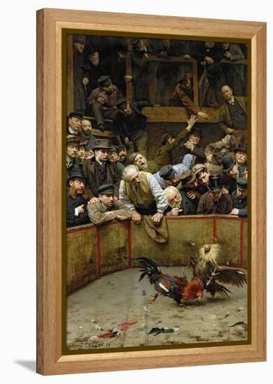 The Cockfight, 1889-Remy Cogghe-Framed Premier Image Canvas