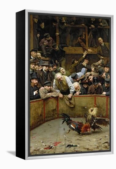 The Cockfight, 1889-Remy Cogghe-Framed Premier Image Canvas