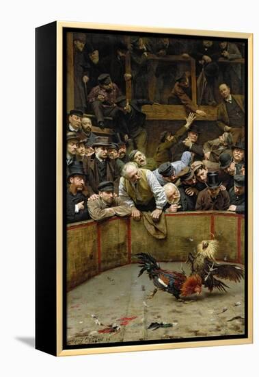 The Cockfight, 1889-Remy Cogghe-Framed Premier Image Canvas