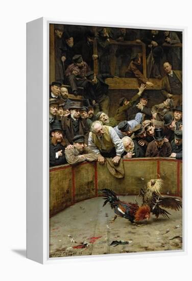 The Cockfight, 1889-Remy Cogghe-Framed Premier Image Canvas