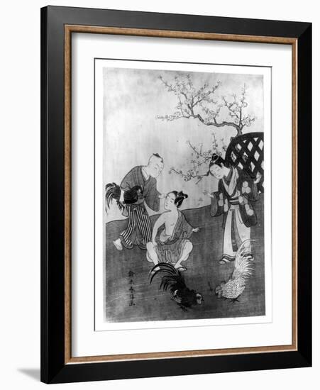 The Cockfight-Suzuki Harunobu-Framed Giclee Print