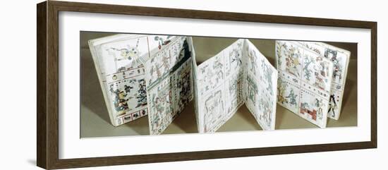 The Codex Fejervary-Mayer shown partially unfolded, Mixtec, Mexico, pre 1521-Werner Forman-Framed Photographic Print