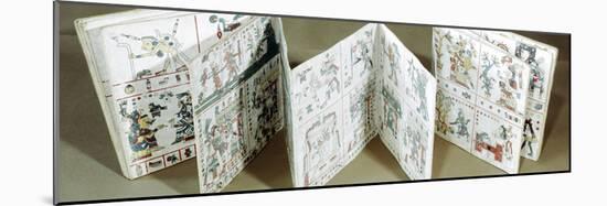 The Codex Fejervary-Mayer shown partially unfolded, Mixtec, Mexico, pre 1521-Werner Forman-Mounted Photographic Print