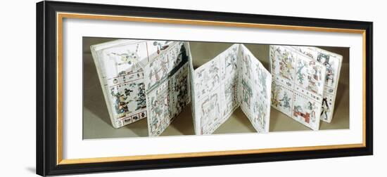 The Codex Fejervary-Mayer shown partially unfolded, Mixtec, Mexico, pre 1521-Werner Forman-Framed Photographic Print