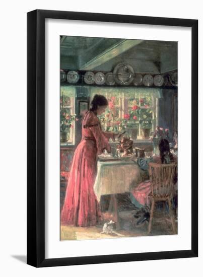 The Coffee is Poured - the Artist's Wife with Their 2 Daughters-Laurits Regner Tuxen-Framed Giclee Print