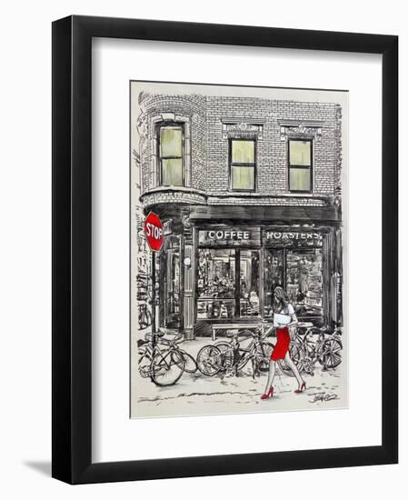 The Coffee Roasters Place-Loui Jover-Framed Art Print